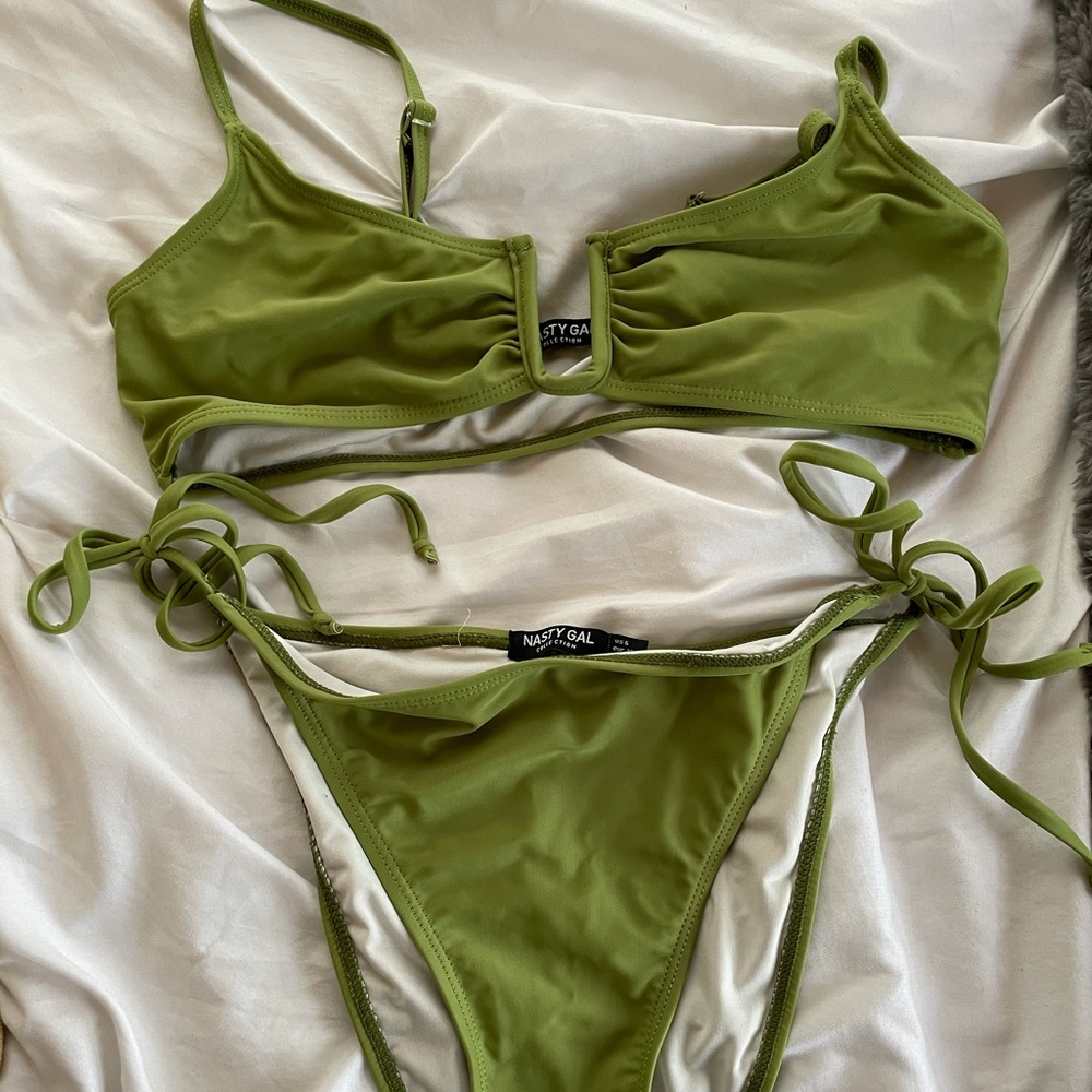Green high cut bikini